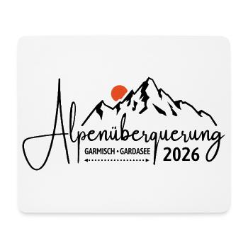 Alpenüberquerung 2026 Garmisch Gardasee Wandern - Mousepad (Querformat) - Weiß - Vorne