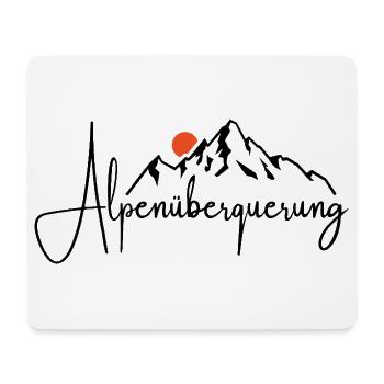 Alpen Überquerung - Wandern - Mousepad (Querformat) - Weiß - Vorne