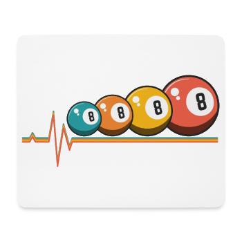Joueur de billard Heartbeat 9 Ball Snooker - Tapis de souris (format paysage) - blanc - Devant