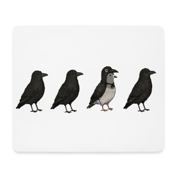 Pigeon Imposter – Crow Disguise Meme - Mousepad (Querformat) - Weiß - Vorne