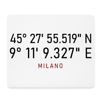 Milano Red Lettering Coordinates - Mouse Pad (horizontal) - white - Front