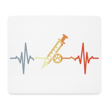 Tiermedizin Spritze EKG - Mousepad (Querformat) - Weiß - Vorne