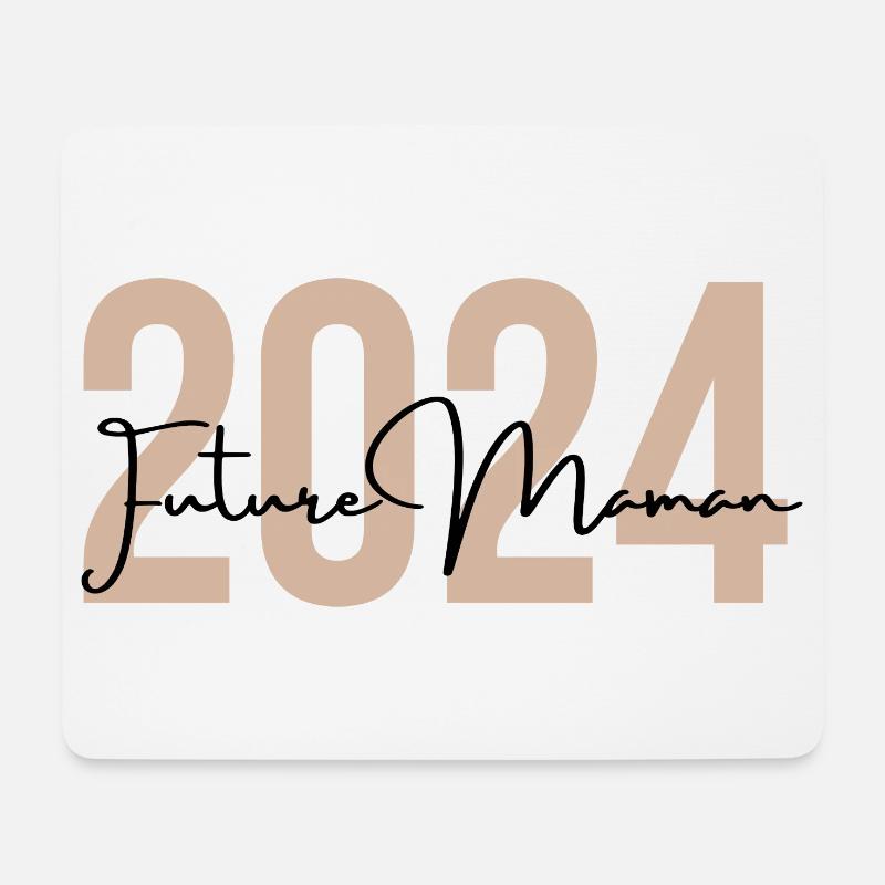 Werdende Mama 2024 - Mousepad (Querformat) - Weiß