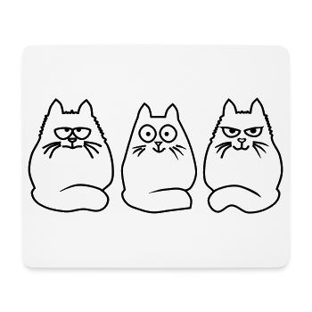 3 cats - Mouse Pad (horizontal) - white - Front