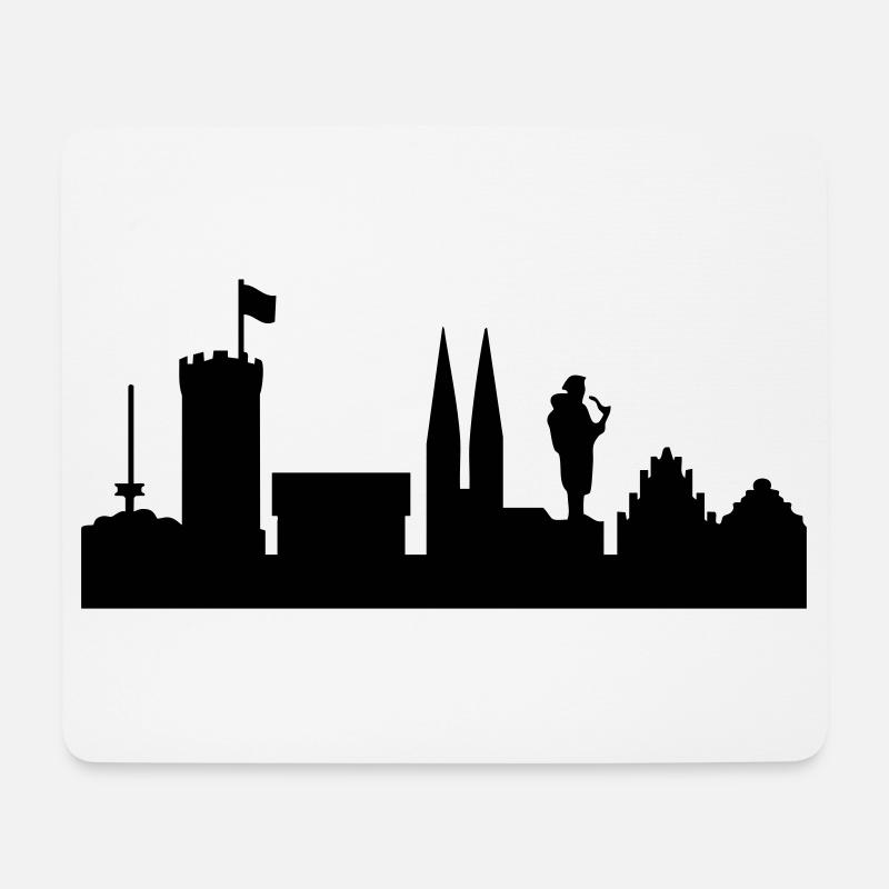 Bielefeld Skyline - Mousepad (Querformat) - Weiß