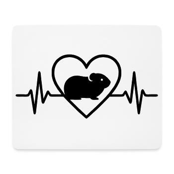 Coeur de cochon d’Inde - Tapis de souris (format paysage) - blanc - Devant