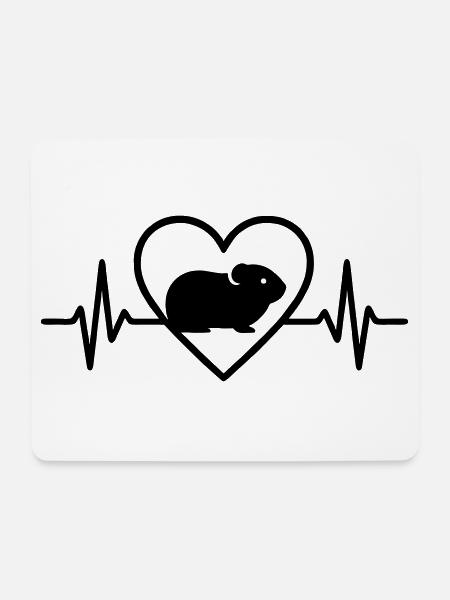 Meerschweinchen Herz - Mousepad (Querformat) - Weiß