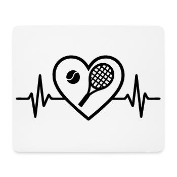 Coeur de tennis - Tapis de souris (format paysage) - blanc - Devant