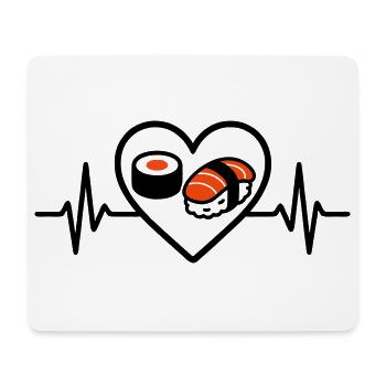 Sushi Herz Maki Lachs Japan Food Lover - Mousepad (Querformat) - Weiß - Vorne