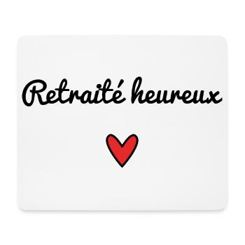 RETRAITE. RETRAITEE. COEUR. BONNE RETRAITE - Tapis de souris (format paysage) - blanc - Devant