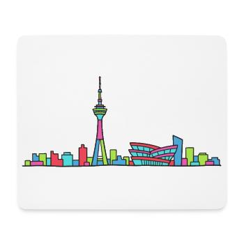 Stuttgarter Stadtskyline Fernsehturm Moderne Linienzeichnung - Mousepad (Querformat) - Weiß - Vorne