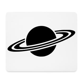 Silhouette de l’anneau de la planète Saturne - Tapis de souris (format paysage) - blanc - Devant