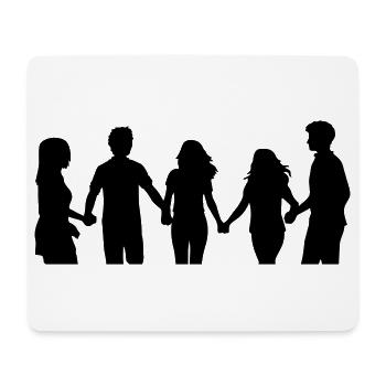 Menschen Gruppe Silhouette Freunde Team Zusammen - Mousepad (Querformat) - Weiß - Vorne