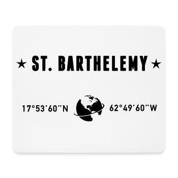 St Barthelemy Caribbean Coordinates Globe - Mouse Pad (horizontal) - white - Front