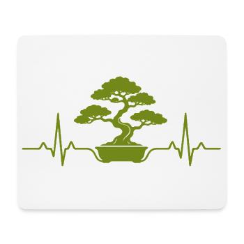 Japanese Bonsai Tree Plant Heartbeat Bonsai - Mouse Pad (horizontal) - white - Front