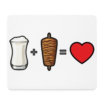 Ayran + Döner = Love - Mousepad (Querformat) - Weiß - Vorne