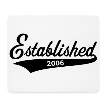 Established 2006 (Year of Birth, Birthday / Black) - Mouse Pad (horizontal) - white - Front