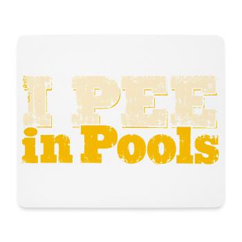 I PEE in Pools – Gelbe Distressed Schrift - Mousepad (Querformat) - Weiß - Vorne
