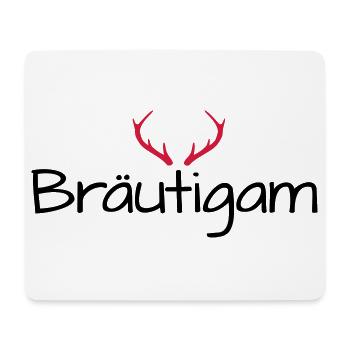 Bräutigam Geweih shirt Junggesellenabschied - Mousepad (Querformat) - Weiß - Vorne