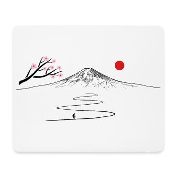 Japon, Fujijama, randonnées en montagne, volcan, cerisier en fleurs - Tapis de souris (format paysage) - blanc - Devant