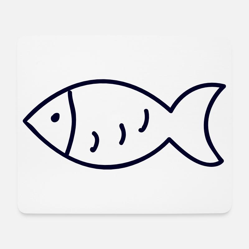 Pêcheurs Pêche Poisson - Tapis de souris (format paysage) - blanc
