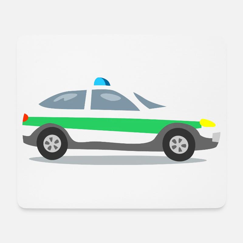 Polizeiauto mit Blaulicht - Mousepad (Querformat) - Weiß