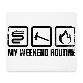 Feuerwehrmann Wochenende - Mousepad (Querformat) - Weiß - Vorne