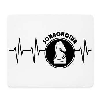 Schachclub Herzschlag Puls Pferd knight Symbol - Mousepad (Querformat) - Weiß - Vorne