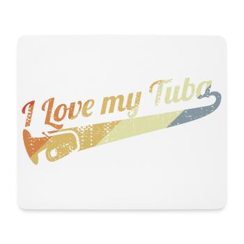 I love tuba music - Mouse Pad (horizontal) - white - Front