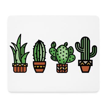 Cactus houseplant comic color botany love - Mouse Pad (horizontal) - white - Front