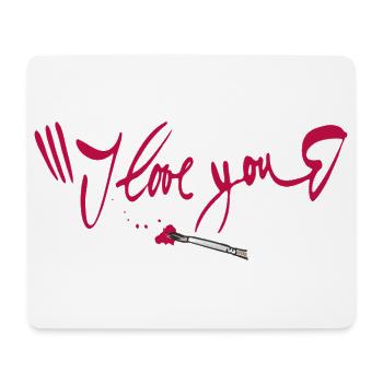 i love you - Mousepad (Querformat) - Weiß - Vorne