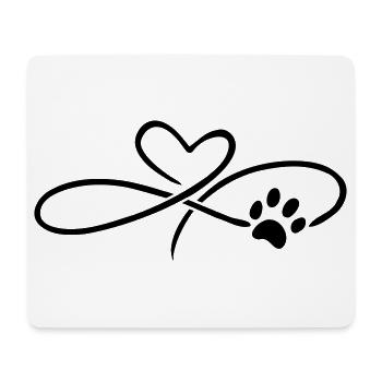 Infinity Herz mit Pfote Hund Katze - Mousepad (Querformat) - Weiß - Vorne