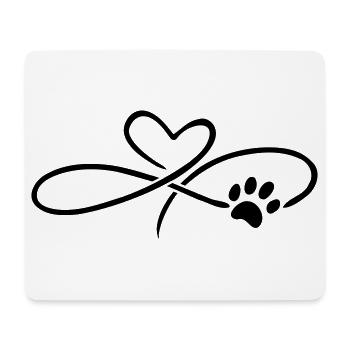 Infinity Herz mit Pfote Katze Hund - Mousepad (Querformat) - Weiß - Vorne