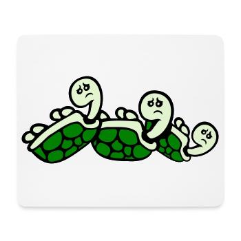 3 Schildkröten Rücken umgekippt liegend traurig - Mousepad (Querformat) - Weiß - Vorne