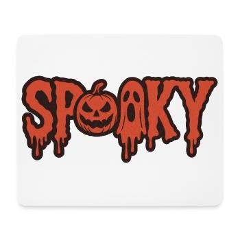Gruseliger Halloween Kürbis & Geist - Mousepad (Querformat) - Weiß - Vorne