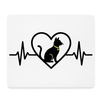 Katze Herz Silhouette Süß Pet Lover Geschenk - Mousepad (Querformat) - Weiß - Vorne