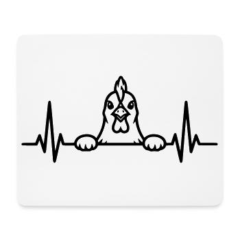 Graphique de Cartoon Pulse de Cœur de Poulet - Tapis de souris (format paysage) - blanc - Devant