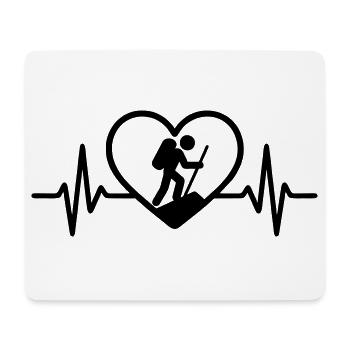 Heart Hiking – Passion for Nature - Mouse Pad (horizontal) - white - Front