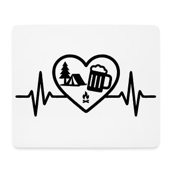 Heart Camping Beer - Mouse Pad (horizontal) - white - Front