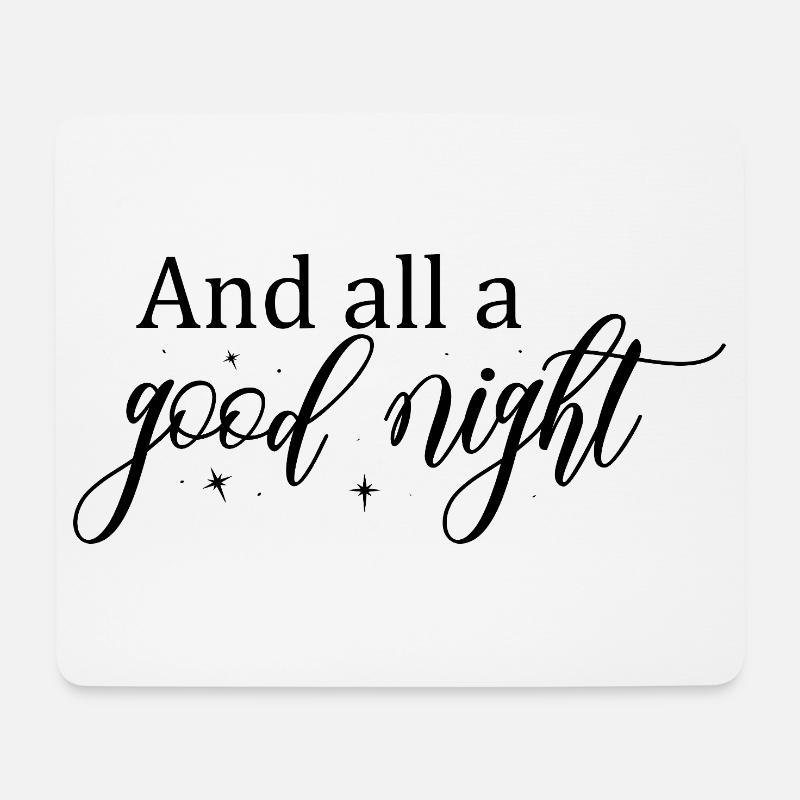 Gute Nacht Script mit Sternen - Mousepad (Querformat) - Weiß