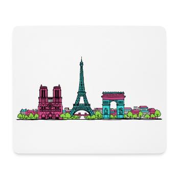 Paris City Skyline Eiffel Tower Modern Line Art - Mouse Pad (horizontal) - white - Front