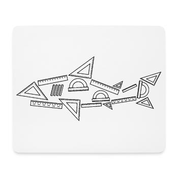 Mathe Hai - Mousepad (Querformat) - Weiß - Vorne
