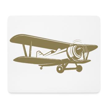 Biplane Pilot Retro Minimalist - Mouse Pad (horizontal) - white - Front
