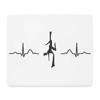 Vertikaltuch Heartbeat Luftakrobatik Aerial Silk - Mousepad (Querformat) - Weiß - Vorne