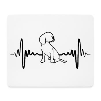 Hundewelpe EKG Herzlinie - Mousepad (Querformat) - Weiß - Vorne