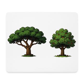 Baumduo Apfelbaum im Gleichgewicht - Mousepad (Querformat) - Weiß - Vorne