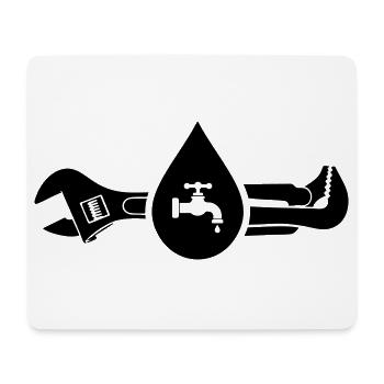 Logo Eau de l’outil de plombier - Tapis de souris (format paysage) - blanc - Devant