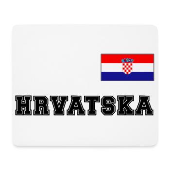 Kroatien Trikot Look – HRVATSKA mit Fahne Flagge - Mousepad (Querformat) - Weiß - Vorne