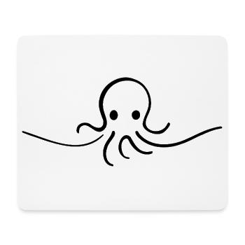 Oktopus One Line niedliches Meeresmotiv - Mousepad (Querformat) - Weiß - Vorne