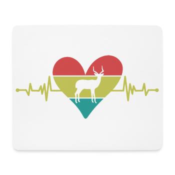 Antilope Herz Vintage Silhouette - Mousepad (Querformat) - Weiß - Vorne